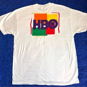 RARE Vintage 90s Y2K Hanes Beefy Men’s XL HBO Promo T-Shirt White NEW NOS Cotton